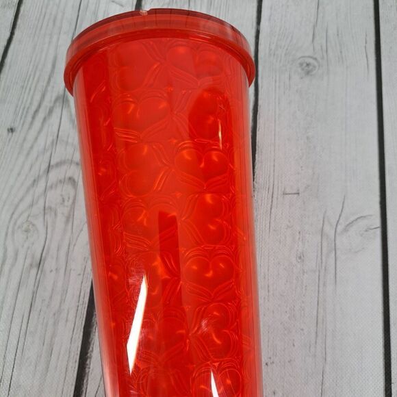 Starbucks Heart Embossed Venti Valentine’s Day Tumbler Cup w/ Lid No Straw Rare - Picture 7 of 14